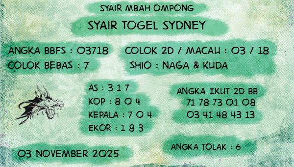 Syair Mbah Ompong - Syair Togel Sydney